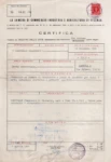 03_Originalzertifikat der Handelskammer Vicenza, erste Registrierung von FRANCOM