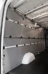 Anordnung der Laufschiene Syncroblock für Kleiderstangen auf verschiedenen Höhen der Wand