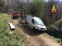 Die Bergung des Fahrzeugs mit am Syncro-Dachträger befestigten Seilen