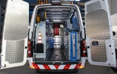 Ein von Syncro für Scania eingerichteter Volkswagen Crafter