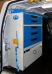 Einrichtung für  Ford Connect mit Schubladen aus Metall und Kunststoff