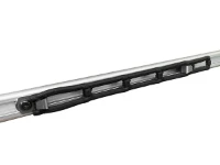 Kit für die SYNCROBLOCK-Schiene mit schwarzem H-förmigem Gummispanner und 2 Haken AGA00007