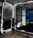 Laderaumverkleidung für einen Kleintransporter für die WLAN-Installation