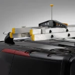 Mit der Leiterklemme SafeClamp fixierte Leiter