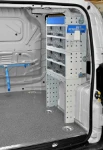 Rechtes Regal mit transparenten Schubladen und Fachboden im Fiorino