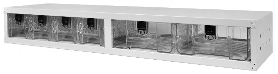 Schubladenelement aus Metall h. 144 mm mit transparenten Schubladen