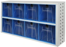 Schubladenelement mit durchsichtigen Kippladen