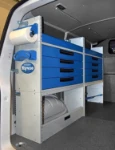 Schubladenelement mit Metallschubladen für den Transporter