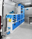 Schubladenschränke und Werkbank mit Schraubstock für den Fiat Ducato